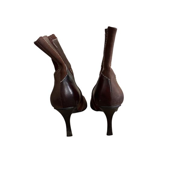 Nine West Patchwork Brown Leather Boots 9B - Picture 4 of 8